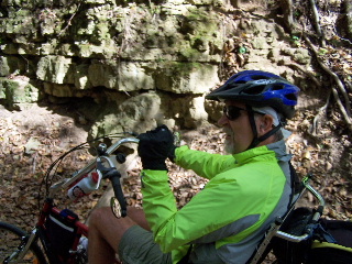 Recumbent Rider on the Jane Addams Trail